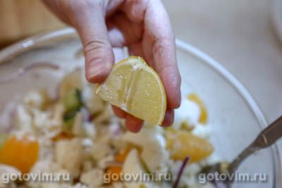 Салат из цветной капусты с сыром моцарелла Салат из цветной капусты с сыром моцарелла