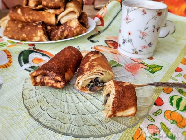 Рецепт: Блинчики с картофелем и грибами - Для любителей фаршированных блинчиков Рецепт: Блинчики с картофелем и грибами - Для любителей фаршированных блинчиков