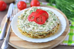 Кабачковый торт с плавленым сыром Кабачковый торт с плавленым сыром