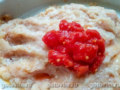 Мясной хлеб из куриного филе с кусочками пассаты из помидоров Мясной хлеб из куриного филе с кусочками пассаты из помидоров