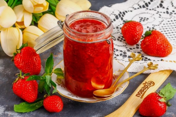 Джем из клубники без желатина Джем из клубники без желатина