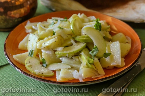 Еврейский салат из картофеля с яблоками Еврейский салат из картофеля с яблоками