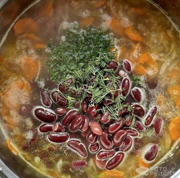 Рецепт: Суп из фасоли с мясом - быстрый и легкий