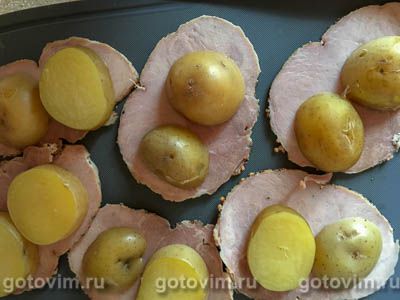 Закуска из буженины, молодого картофеля и черри Закуска из буженины, молодого картофеля и черри