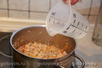 Рис с фаршем в кастрюле Рис с фаршем в кастрюле