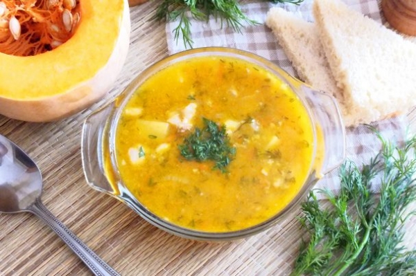 Суп из тыквы, картофеля и моркови