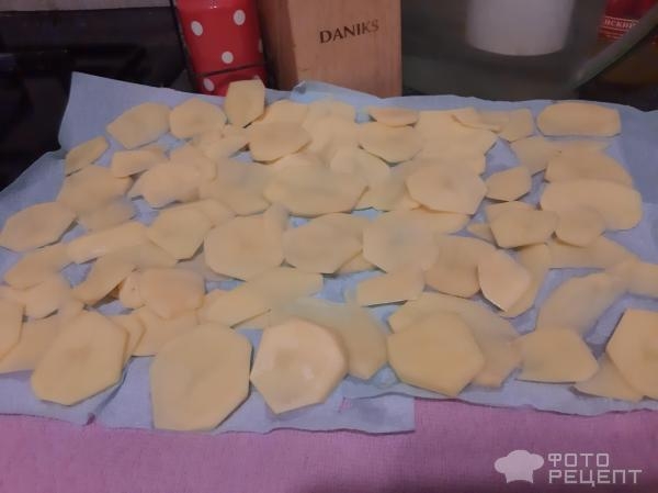 Рецепт: Домашние чипсы - в духовке с солью Рецепт: Домашние чипсы - в духовке с солью