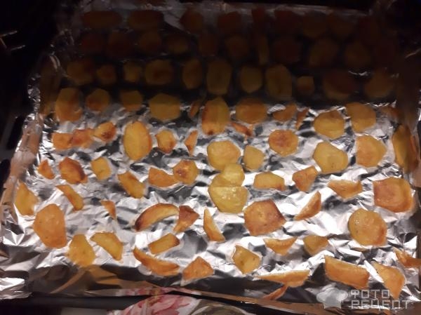 Рецепт: Домашние чипсы - в духовке с солью Рецепт: Домашние чипсы - в духовке с солью