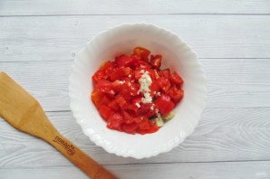 Салат из запеченных баклажанов, помидоров и перца Салат из запеченных баклажанов, помидоров и перца
