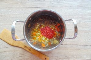 Постный суп из зеленой чечевицы