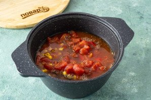Мексиканский суп с фасолью и кукурузой
