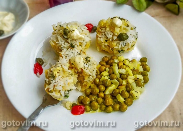 Запеканки из рыбы и риса в формочках для кексов Запеканки из рыбы и риса в формочках для кексов
