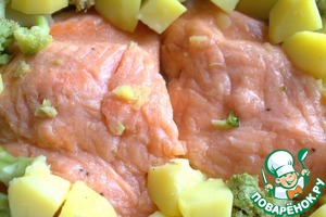 Лосось с овощами Лосось с овощами