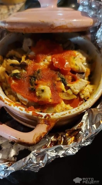 Рецепт: Фаршированная тыква - С курино-грибной начинкой. Рецепт: Фаршированная тыква - С курино-грибной начинкой.