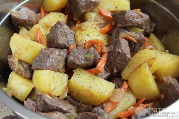 Рецепт: Жаркое с говядиной и овощами - С черносливом. Рецепт: Жаркое с говядиной и овощами - С черносливом.