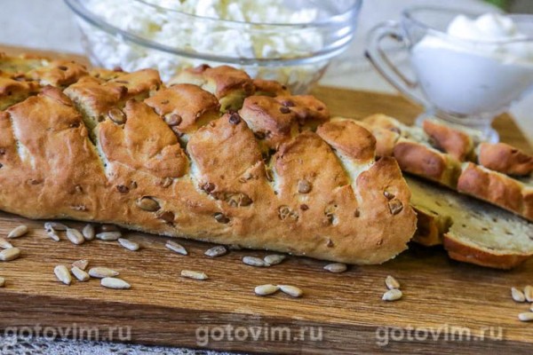 Хлеб творожный с семечками (без дрожжей) Хлеб творожный с семечками (без дрожжей)