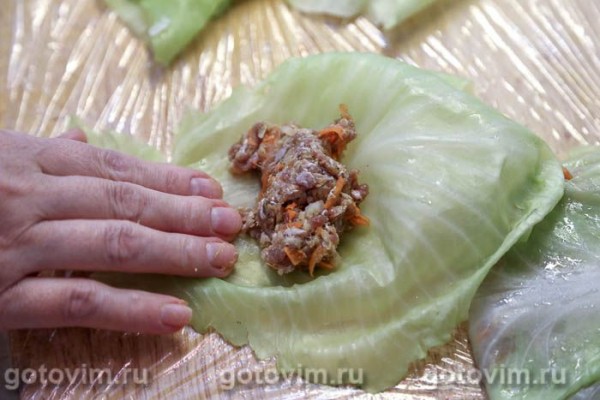 Конвертики из капусты с фаршем Конвертики из капусты с фаршем
